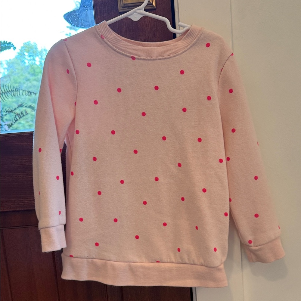 Pink Polka Dot Kids Sweatshirt